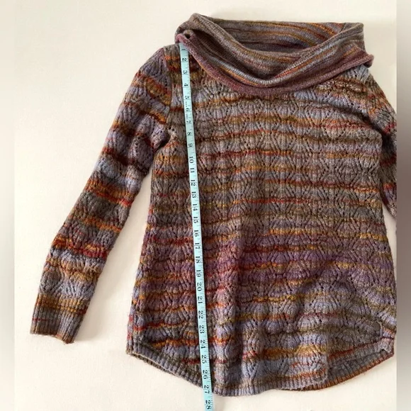 Royal Robbins Multi Color Blue Purple Knit Cowl Neck Sweater Tunic Medium M - Picture 9 of 10